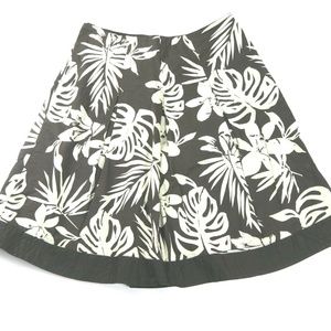 CHICO'S Dark brown cream floral skirt